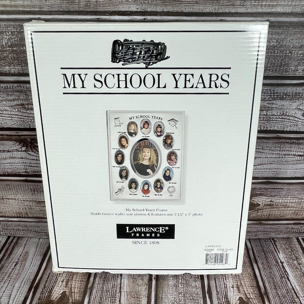 Vtg LAWRENCE My School Years Silver Plated 8x10 Multi Picture Frame READ NIB NEW - Picture 3 of 7